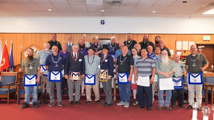 Phoenix Lodge Brothers photographed with MW Steve Martin.