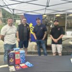 From left-to-right: Bro. Leonard Crump, King Solomon of Auburn's WM David Colbeth, WM Dan White, and Bro. Benjamin Fuller at our annual Rhubarb Days booth in Sumner, 2024.